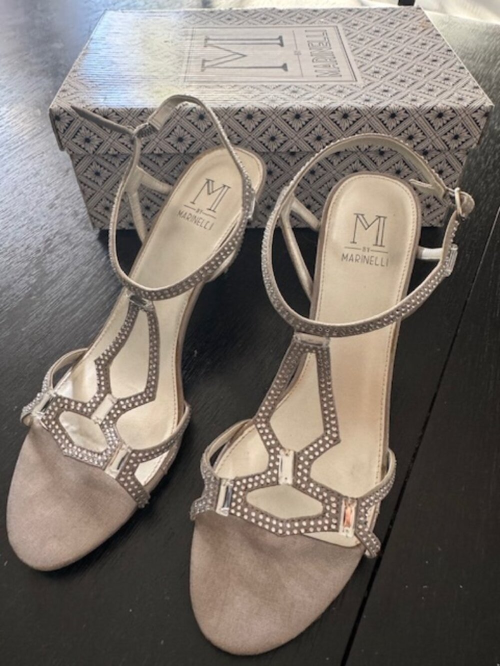 Marinelli "Twilight" evening sandals in silver